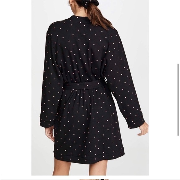 Plush Apparel Fleece Heart Print Robe NW T - Picture 3 of 13